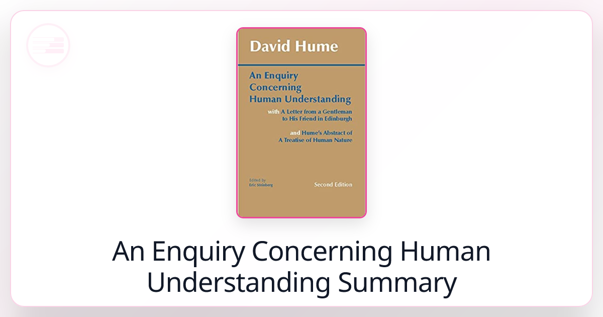 An Enquiry Concerning Human Understanding Summary